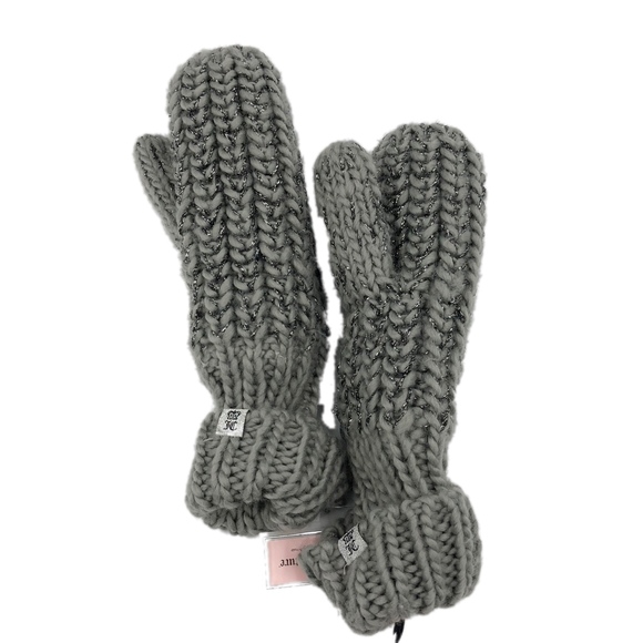 Juicy Couture Accessories - JUICY COUTURE Women’s Gray Lurex Knit Mittens